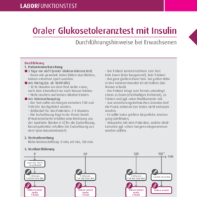 Oraler Glukosetoleranztest mit Insulin. Durchführungshinweise bei Erwachsenen